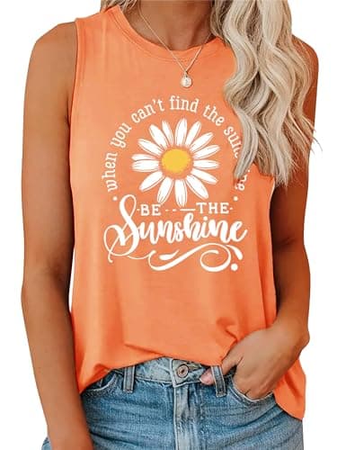 Lanmertree On Cruise Time Women's Summer Coconut Tree Sleeveless Shirts for Casual Beach Vacation
| Lanmertree Women's — Sunshine-orange