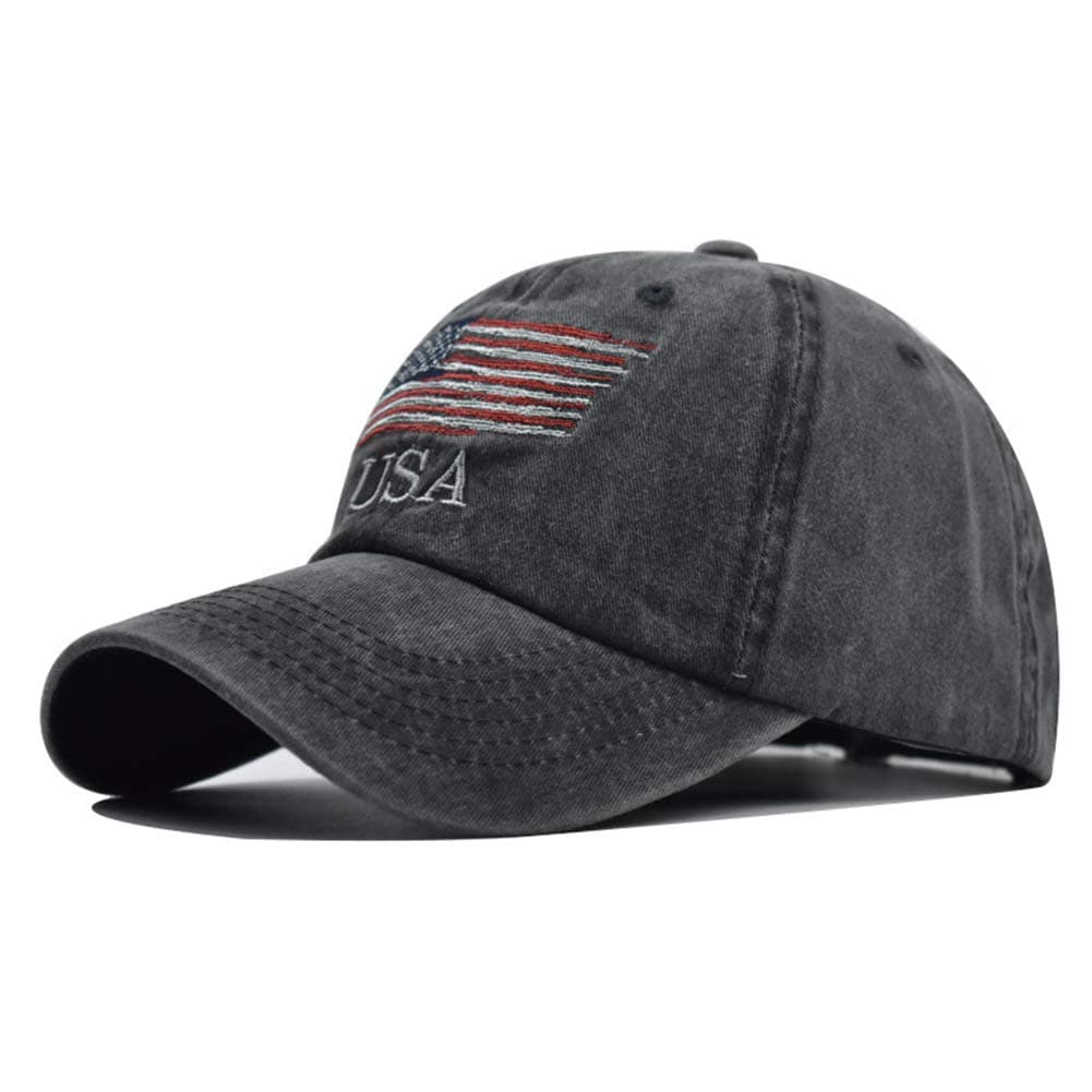 Cot-Oath Washed American Flag Baseball Cap for Men Women
| Retro Adjustable Sun Hat Gift for Dad
| Fashion Trucker Cap