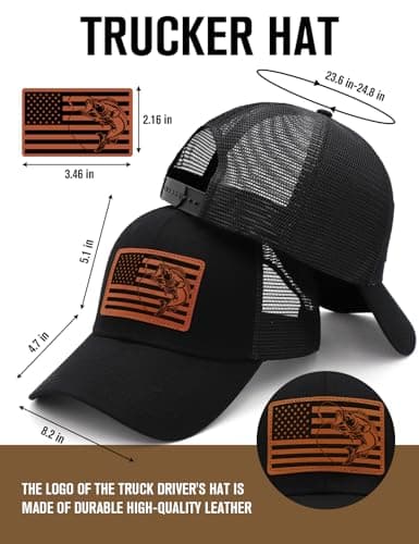 KKilicy American Flag Fishing Trucker Hat for Dad MenBirthday Retirement Gifts