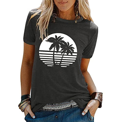 Binshre Women's Beach Shirts Hawaiian Graphic Tees for Summer Vacation
| Binshre Vintage Tshirts for Women Yellow Graph
