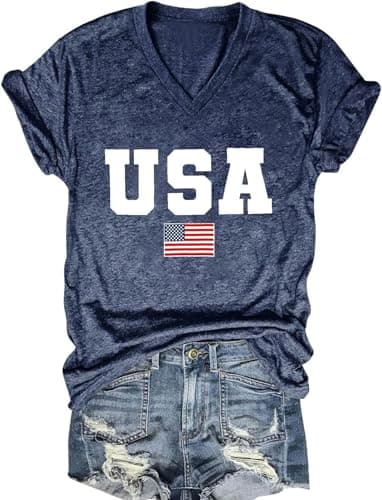 Women's Boho V-Neck Flowers T-Shirt Wildflowers Graphic Summer Tee
| Cute Women's V-Neck Wildflowers Graphic Short Slee — U-blue1