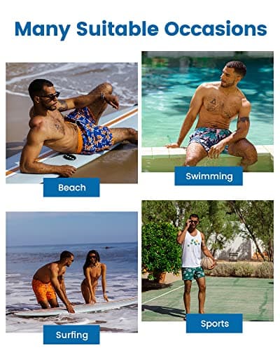 Maamgic 2 in 1 Mens Swim Trunks 7 Inch Swim Shorts - Recycled Material - Swimming, Beach - Durable and Comfortable - 32