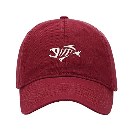 Men's L8502-LXYB Skeleton Fish Embroidered Washed Cotton Baseball Cap
| L8502-LXYB Men's Skeleton Fish Embroidered Base — Red