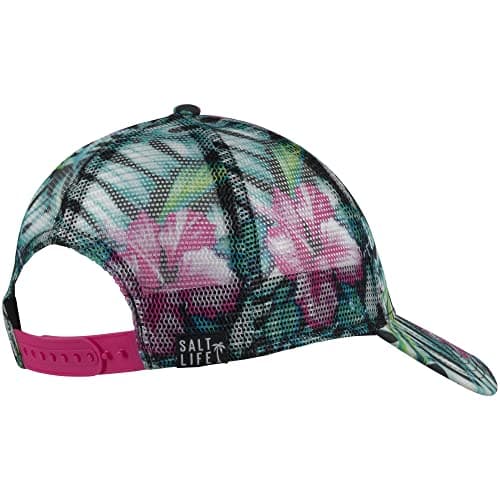 Salt Life Girls Blue Hawaiian Youth Mesh Hat - Stylish, Comfortable & Adjustable - One Size US - Summer Beach and Pool P