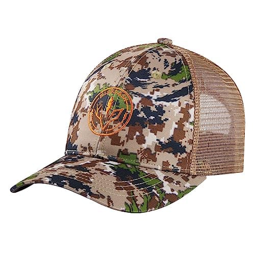 BASSDASH Altimate Fishing Hat Mesh Back Adjustable Baseball Trucker Cap for Men and Women Global Recycled Standard — Highland