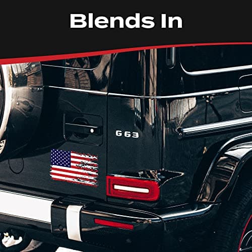 American Flag Decal - Distressed Patriotic Vinyl Bumper Sticker for Cars, Trucks & Vehicle Windows - Made in USA
