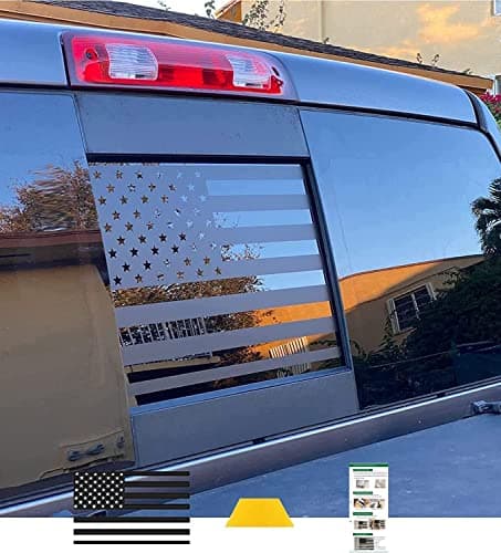 Dodge Ram 2009 to 2024 American Flag Decals Stickers Matte Black USA Flag Decal for Truck Back Middle Window