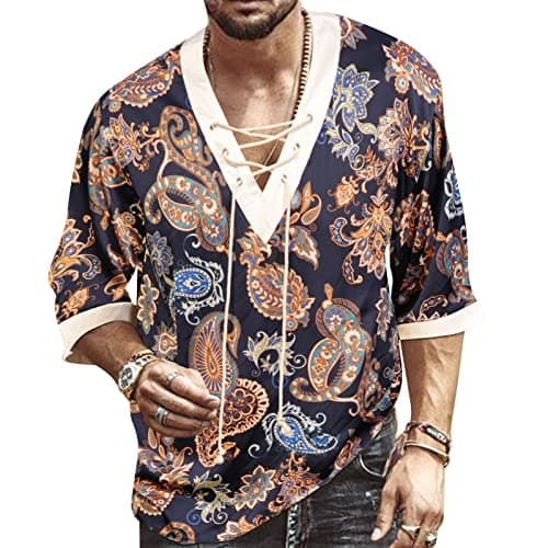 Rela Bota Men's V-Neck Short Sleeve Beach Shirt Printing Yoga Top
| Rela Bota Men's Short Sleeve Beach V-Neck Drawing S — Dark Blue