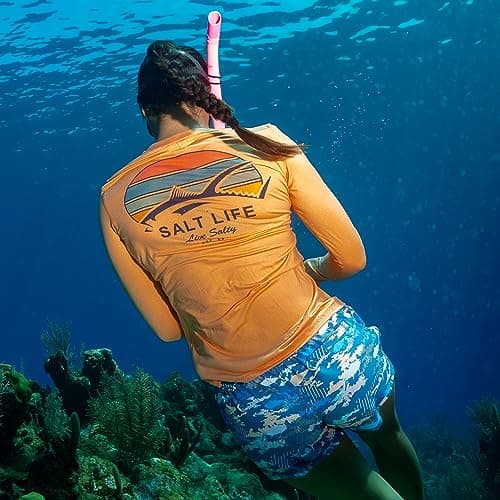 Salt Life Women's Tuna Tribe Long Sleeve Performance Tee + Active Wear + Athletes + Outdoor Activities + Moisture Wickin