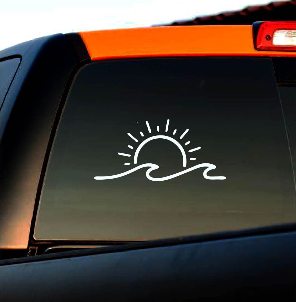 White Sun & Wave Beach Vinyl Decal Sticker for Auto Car Truck Window Bumper
| Sun & Wave White Beach Vinyl Decal Sticke