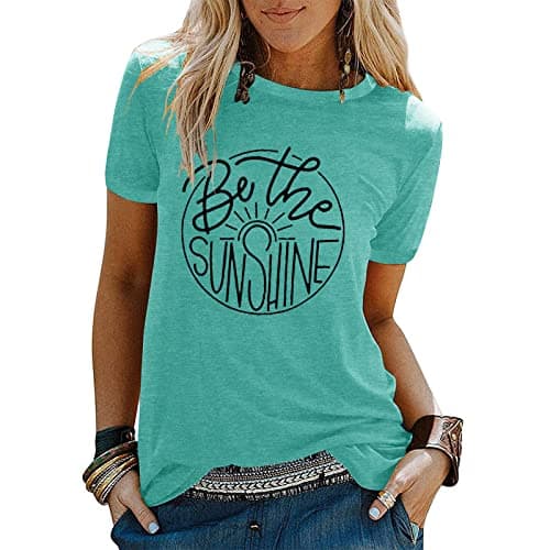 Binshre Women's Beach Shirts Hawaiian Graphic Tees for Summer Vacation
| Binshre Vintage Tshirts for Women Yellow Graph — 7-green