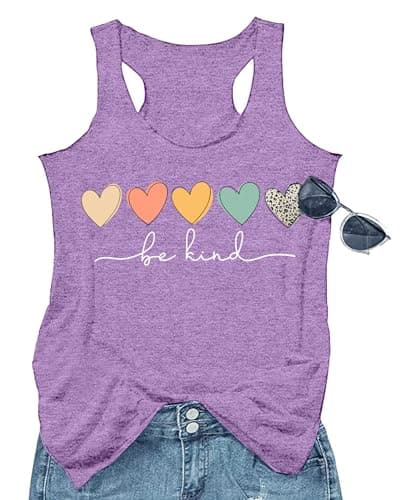 GEMLON Women's Summer Tank Tops for Women in Loose Graphic Basic Casual Shirts
| GEMLON Loose Summer Sleeveless Tank To — Be&purple