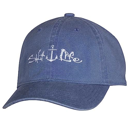 Salt Life Kids Signature Anchor Youth Hat - Kids Summer Wide Brim Hat for Girls and Boys, Outdoor Sun Protection, One Si