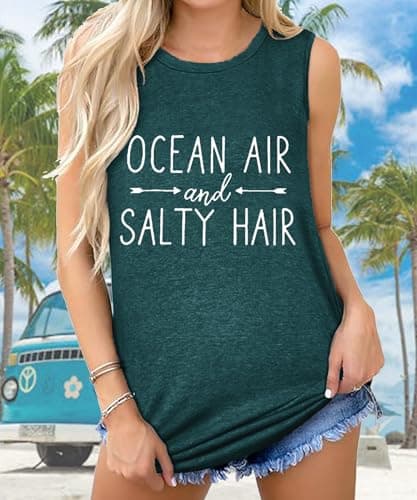Coconut Tree Graphic Print Women Summer Workout Tank Top for Girls Sleeveless O Neck