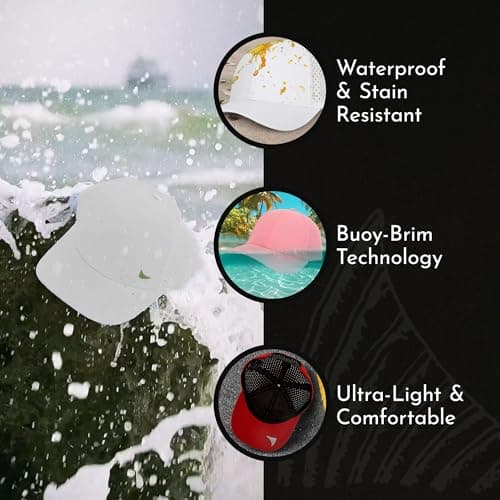 Salt Mafia Waterproof Hats for Men - 6 Panel Hat Curve Brim Snap Back Hat