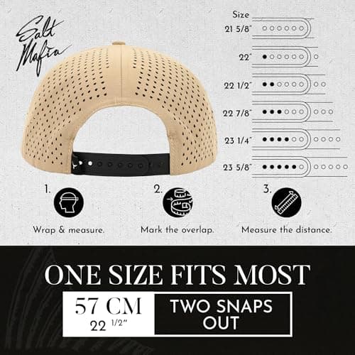 Salt Mafia Waterproof Hats for Men - Surfer Hat for Men, 7 Panel Flat Brim Hat