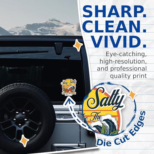 (2 Pack) Stay Salty You are The Salt of The Earth Stickers - Cool Ocean Lover Beach Bum - 5 Inches On Longest Side - Pr