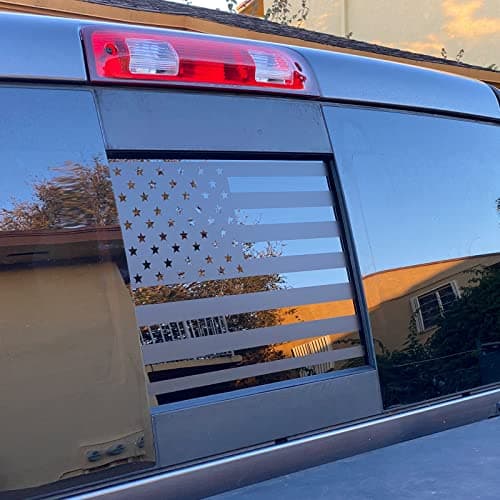 Dodge Ram 2009 to 2024 American Flag Decals Stickers Matte Black USA Flag Decal for Truck Back Middle Window — Matte Black