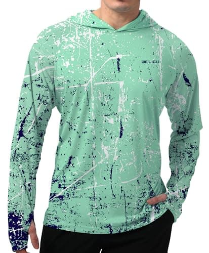 UPF 50+ Sun Protection Men's Hoodie Shirt for Fishing and Hiking
| Lightweight UPF 50+ Men's Hoodie Shirt for UV Protec — A-f-pea Green