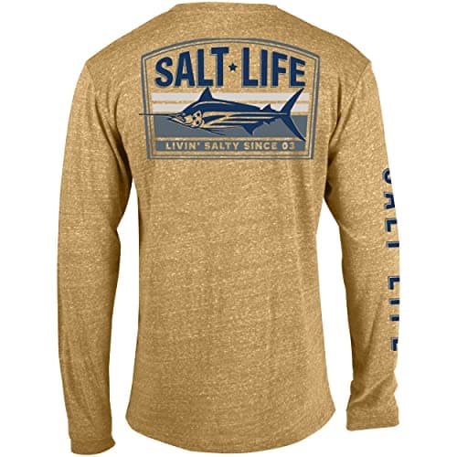 Salt Life Men's Marlin Intent Long Sleeve Tee - Fishing Shirt for Men, Lightweight and Breathable, Perfect for Summer Be