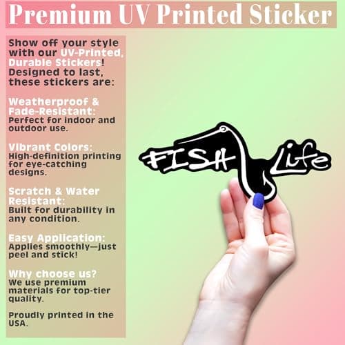 Easy Application Peel & Stick Decal Sticker - Fish Life KCD2769 - Cars, Trucks, Vans, SUVs & More
| Fish Life 7-Inch Wh