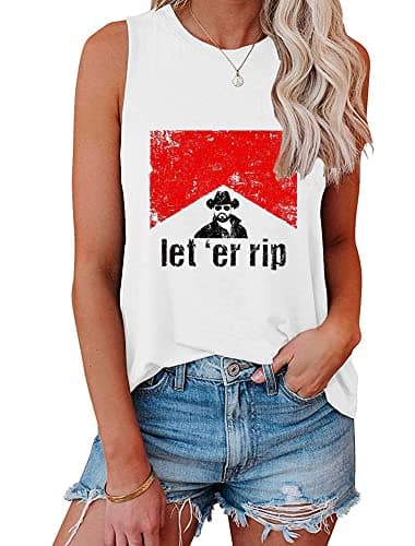 IRISGOD Women's Loose Fit Summer Graphic Tank Tops for Workout and Casual Wear
| IRISGOD Women's Cute Summer Graphic Sl — B:128 Let's Er Rip