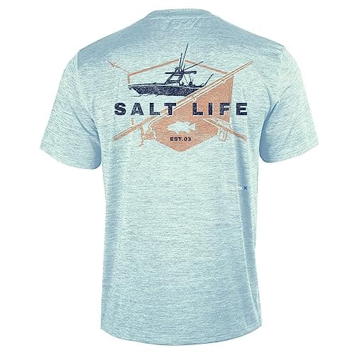 Salt Life Men's Ride Or Die Short Sleeve Performance Pocket Shirt for Active Men in Summer Sun Protection