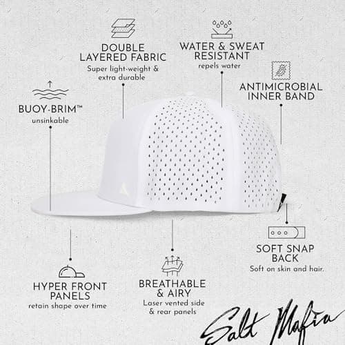 Salt Mafia Flat Brim Waterproof Hats for Men - Durable Surfer Hat for Men
| Salt Mafia Flat Brim Waterproof Hats for Me