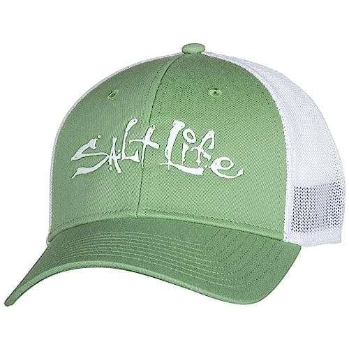 Salt Life Mens Fish Dive Surf Hat - Wide Brim Sun Protection Hat for Men at the Beach, Surfing, and Fishing, UV Protecti