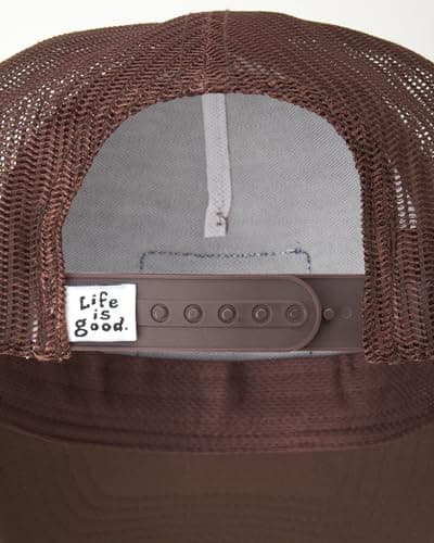 Life is Good Men's Mesh-Back Logo Patch Adjustable Baseball Cap - Stylish Summer Hat for Men