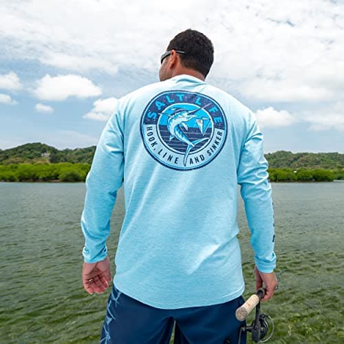Salt Life Men's Marlin Sinker SLX Long Sleeve Classic Fit Pocket Shirt tactical fishing shirt for men
