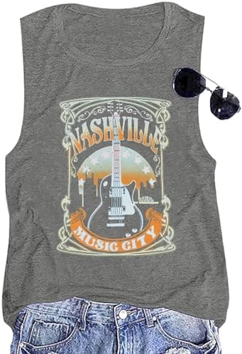 GEMLON Women's Summer Tank Tops for Women in Loose Graphic Basic Casual Shirts
| GEMLON Loose Summer Sleeveless Tank To — D Grey