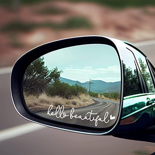 3x Hello Beautiful Rearview Mirror Decal, Self Affirmations Car Decal For Women
| 3x Hello Beautiful Rearview Mirror De