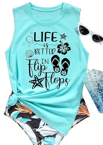 Lanmertree On Cruise Time Women's Summer Coconut Tree Sleeveless Shirts for Casual Beach Vacation
| Lanmertree Women's — A-blue