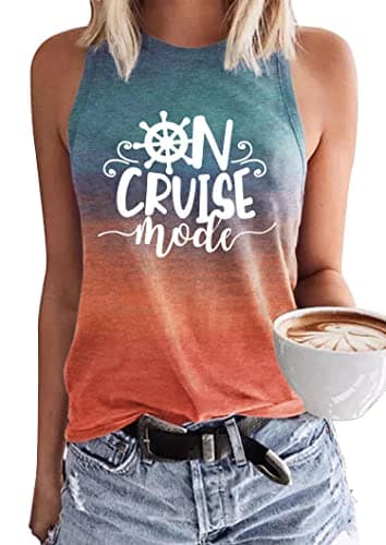 Lanmertree On Cruise Time Women's Summer Coconut Tree Sleeveless Shirts for Casual Beach Vacation
| Lanmertree Women's — Blue1