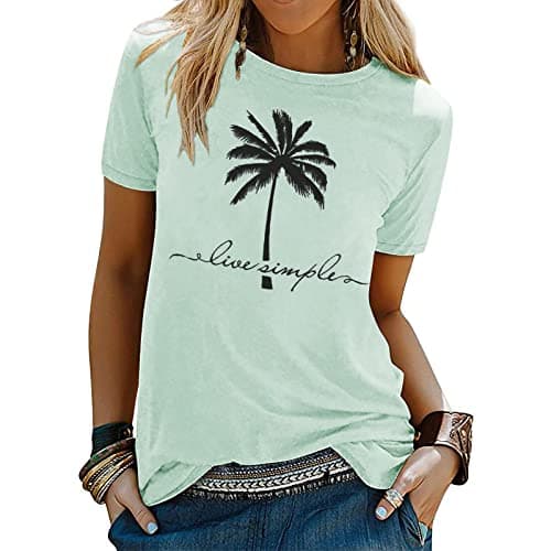 Binshre Women's Beach Shirts Hawaiian Graphic Tees for Summer Vacation
| Binshre Vintage Tshirts for Women Yellow Graph — 5-light Green
