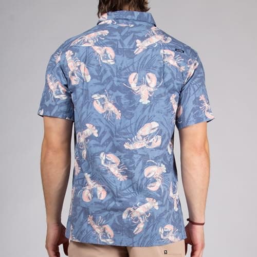 Salt Life Men's Rock Lobster Woven Short Sleeve Tee - Stylish & Comfortable Summer Shirt for Men, Casual Wear, Versatile