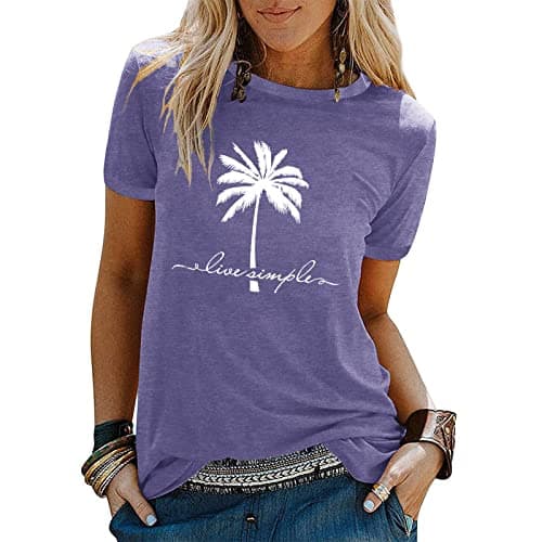 Binshre Women's Beach Shirts Hawaiian Graphic Tees for Summer Vacation
| Binshre Vintage Tshirts for Women Yellow Graph — 5-lpurple