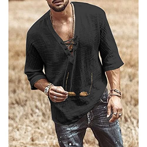 Rela Bota Men's V-Neck Short Sleeve Beach Shirt Printing Yoga Top
| Rela Bota Men's Short Sleeve Beach V-Neck Drawing S
