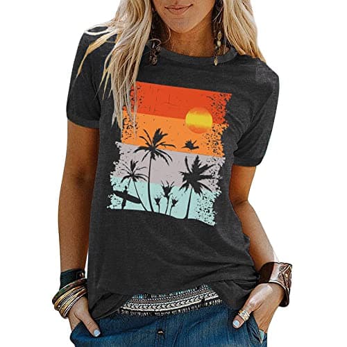 Binshre Women's Beach Shirts Hawaiian Graphic Tees for Summer Vacation
| Binshre Vintage Tshirts for Women Yellow Graph — 1-grey
