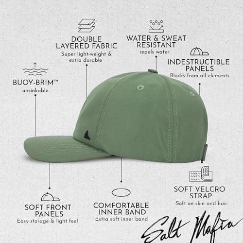 Salt Mafia Waterproof Hats for Men - Stylish & Cool Hats with Velcro Back Curve