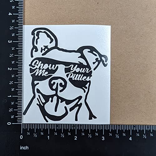 Pit Bull Decals 4 Pack: Show Me Your Pitties Sunglasses, Pitbull Silhouette, Pit Life, Show Me Your Pitties Decals (Smal
