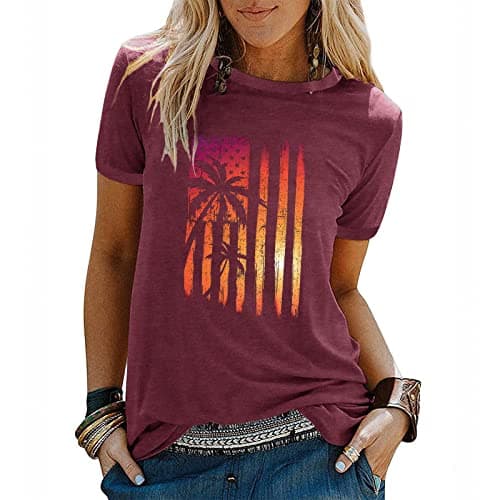 Binshre Women's Beach Shirts Hawaiian Graphic Tees for Summer Vacation
| Binshre Vintage Tshirts for Women Yellow Graph — 8-purple1