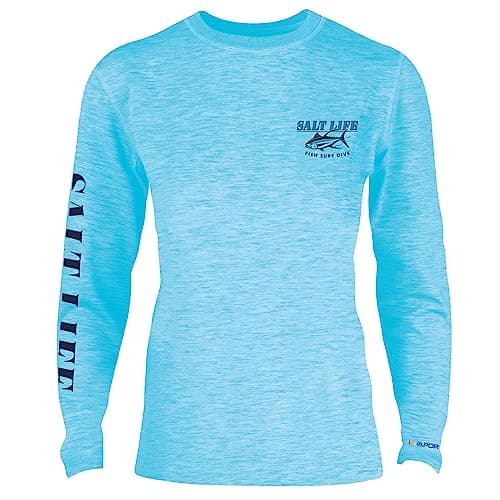 Salt Life Men's Tuna Town Long Sleeve Performance Tee + Core Stretch + Active Men + Outdoor Adventures + Moisture Wickin