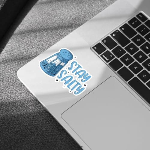 Stay Salty Waterproof Bumper Sticker for Car and Laptop - Beachy Gift for Salt Lovers
| Stay Salty Funny Decal Stickers