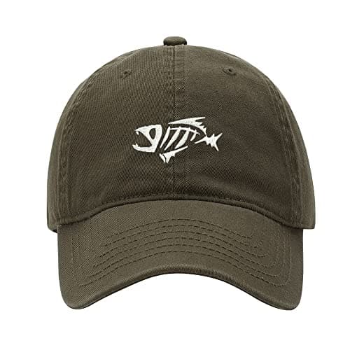 Men's L8502-LXYB Skeleton Fish Embroidered Washed Cotton Baseball Cap
| L8502-LXYB Men's Skeleton Fish Embroidered Base — Green
