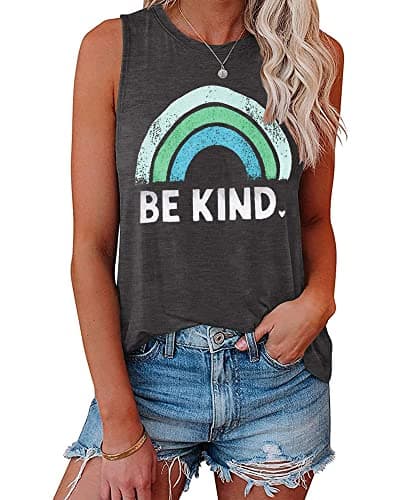 IRISGOD Women's Loose Fit Summer Graphic Tank Tops for Workout and Casual Wear
| IRISGOD Women's Cute Summer Graphic Sl — 1-dark Grey