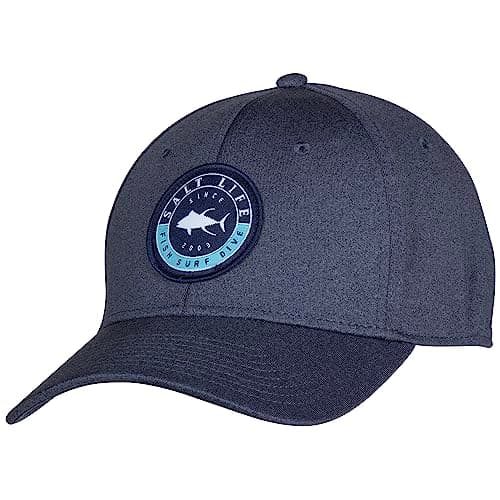 Salt Life Men's Wide Brim Cast Hat: Summer Protection, Outdoor Adventure, Stylish Beach Wear, UPF 50+, Adjustable Size, — Midnight