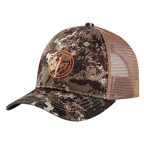 BASSDASH Altimate Fishing Hat Mesh Back Adjustable Baseball Trucker Cap for Men and Women Global Recycled Standard — Grunge Camo