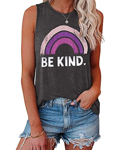 IRISGOD Women's Loose Fit Summer Graphic Tank Tops for Workout and Casual Wear
| IRISGOD Women's Cute Summer Graphic Sl — A: Rainbow 46